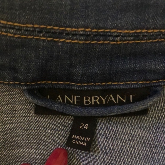 Lane Bryant Blue Studded Denim Jacket - Picture 5 of 7